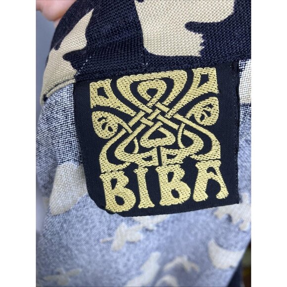 RARE Biba Vintage 70s Signature Print Jacket S Gray - Picture 6 of 7